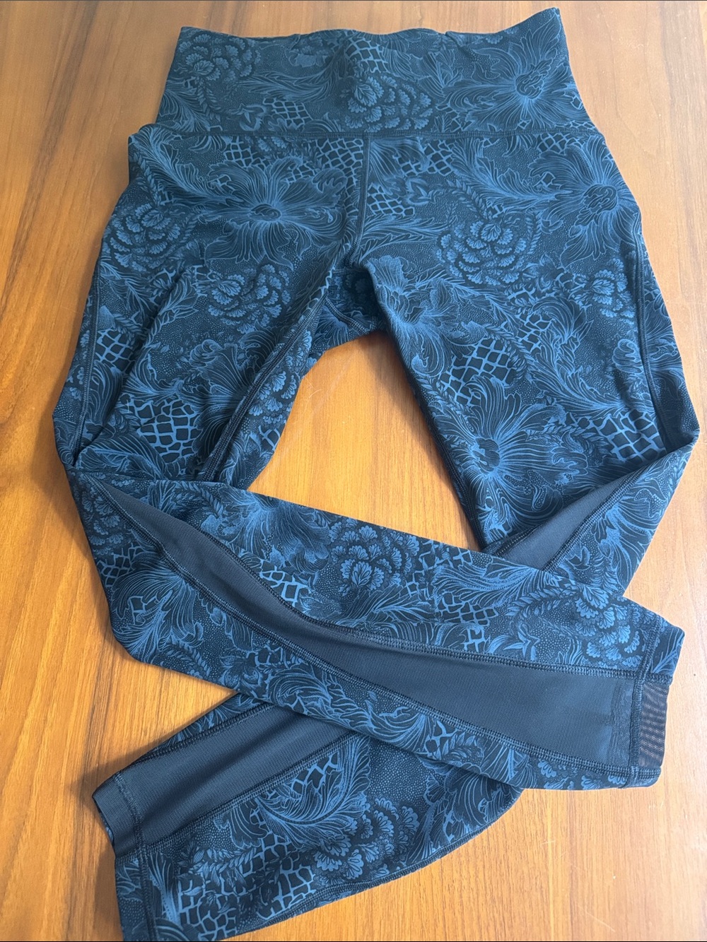 lululemon athletica Teal-Blue Floral High-Rise Leggings